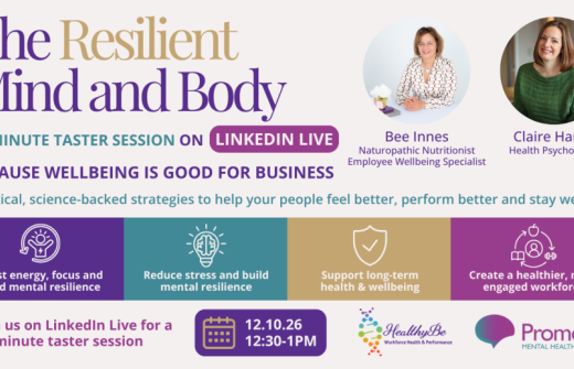 A infographic of 'The Resilient Mind and Body Workshop' By Claire Harris and Bee Innes