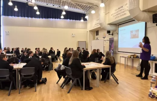 George Cowan of Anna Freud Participation Team delivers workshop to The Regis School pupils