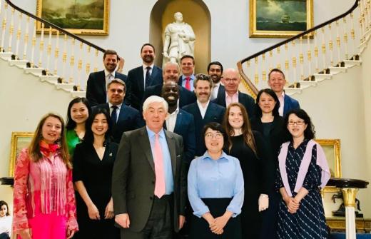 Roundtable at IoD. Note: The ambassador has left before the group photo session