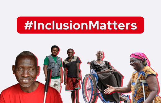 People with different disabilities underneath text which says '#InclusionMatters'
