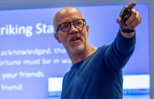 Simon giving a presentation