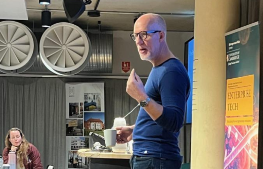 Simon giving a presentation
