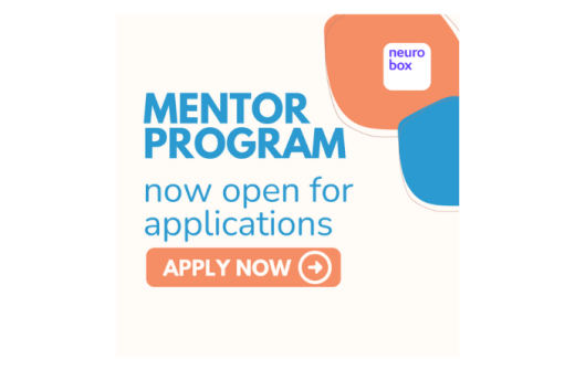 Mentor Program now open for applications. Orange rounded call to action button with text reading APPLY NOW.