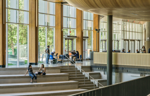 Students sitting around at university