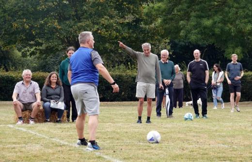Villagers of Denton in Norfolk taking part in their walking football fundraising event