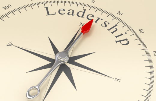 compass pointing to leadership 