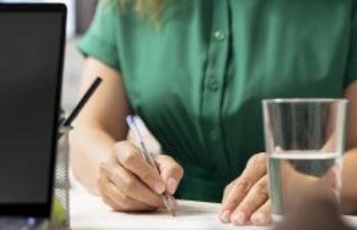 applicant filling an application form and a assessment