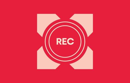 A red 'record' symbol