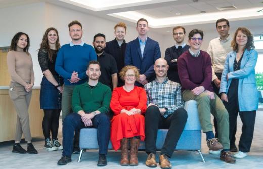 A group of men and women, part of the Accelerate@Babraham cohort