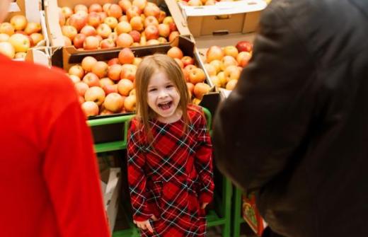 Little girl having a tantrum in the supermarket