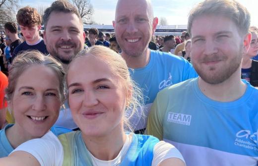 Chris and Garry, far back, in last year's TTP Cambridge Half Marathon