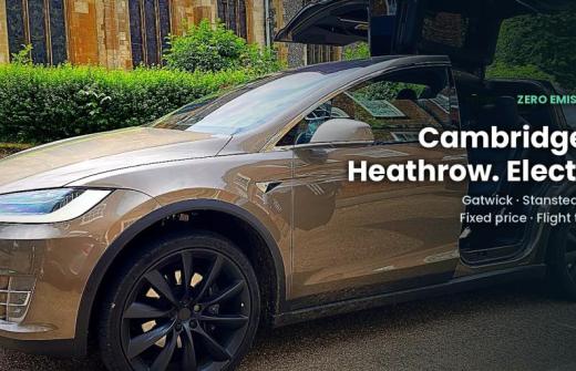 Electric Tesla Model X from the e-Wave fleet, Cambridgeshire airport transfers