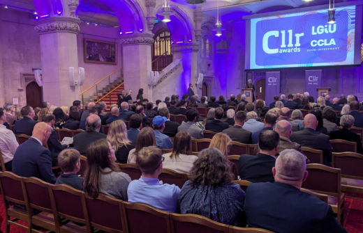 crowd facing a stage for an National Councillor Awards evening