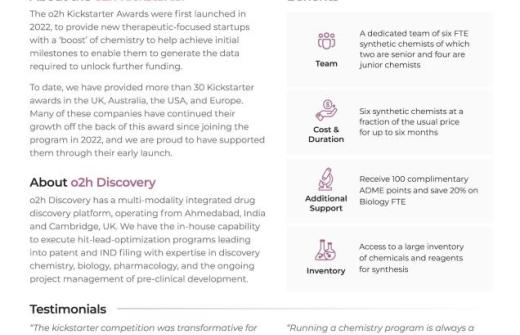The o2h Kickstarter Competition flyer