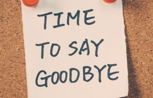 Post it note saying time to say goodbye