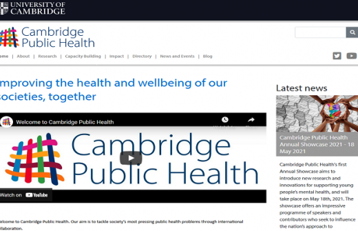 Cambridge Public Health webiste homepage