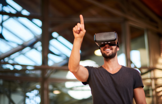 Man in VR headset
