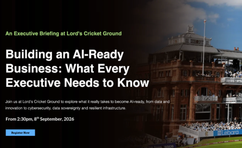 Titled 'Building an AI-Ready Business: What Every Executive Needs to Know' on a black background with Lord's Cricket Ground image