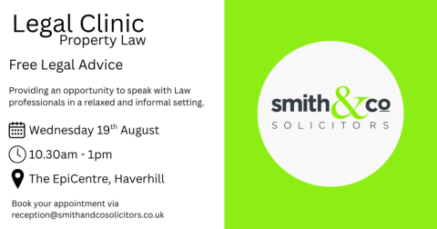 Drop-In Clinic with Smith & Co Solicitors. Talking all things property. 