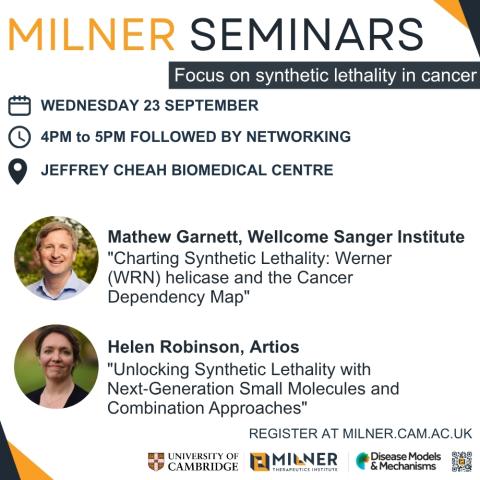 Milner Seminar: Focus on synthetic lethality in cancer