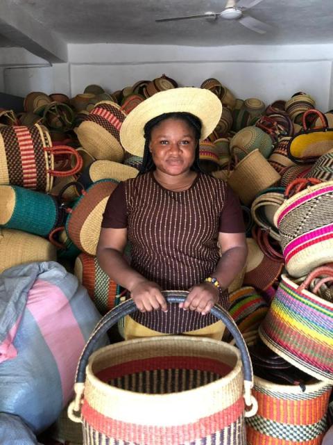lady holding a basket