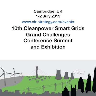 banner: 10th anniversary Cleanpower Smart Grids 2019 on 1-2 July in Cambridge
