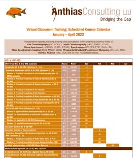 Anthias course calendar