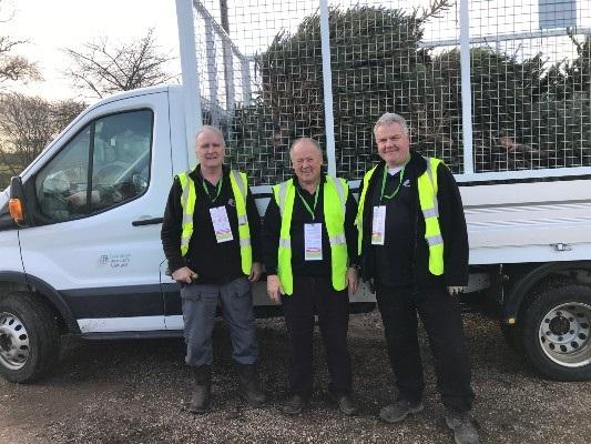 Photos of last year’s volunteers on their ‘treasure hunt for trees’.  Volunteers are essential to the success of Arthur Rank Hospice Charity’s Christmas Tree recycling scheme, which takes place after the festive break on Thursday 7, Friday 8, Saturday 9 and Sunday 10 January.