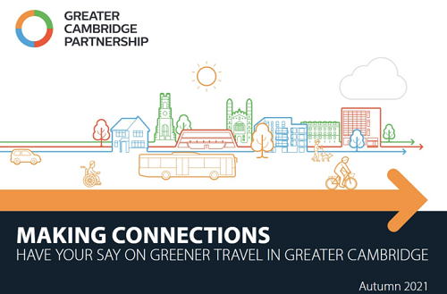 Making connections_ GCP brochure cover: Have your say on greener travel in Cambridgeshire
