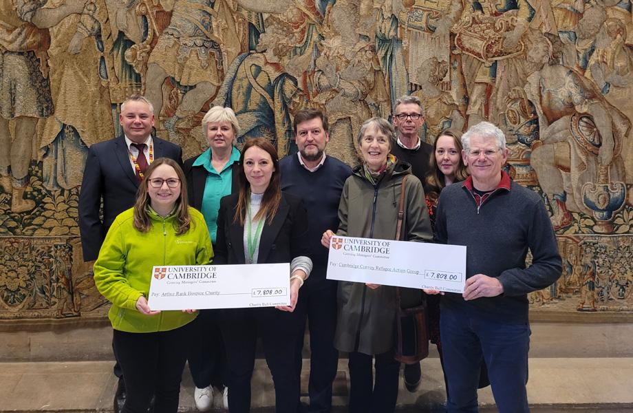Cambridge University Catering Managers’ Committee Cheque Presentation