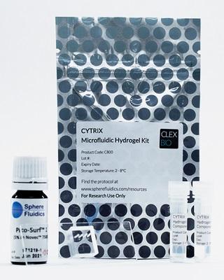 The kit combines ClexBio’s novel CYTRIX Hydrogel with Sphere Fluidics’ specially designed Pico-Gen™ double aqueous biochip 