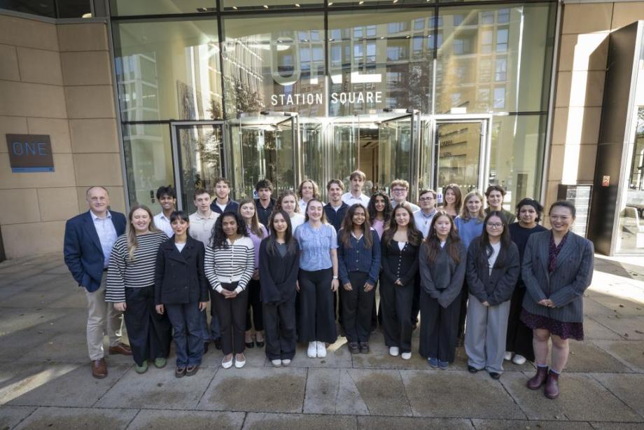Julian Rae, office senior partner for Deloitte Cambridge, and members of the new intake.