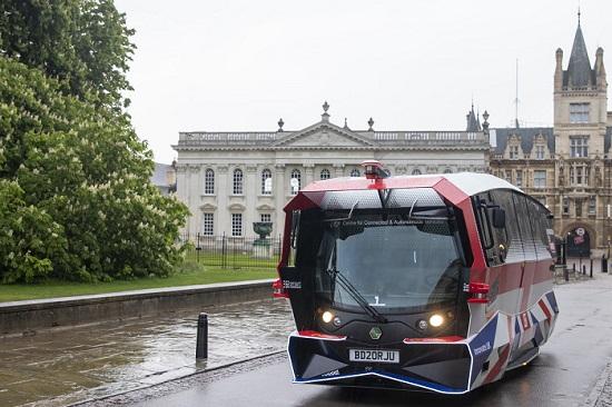 Ground-breaking self-driving shuttle pictured in King's Parade, Cambridge