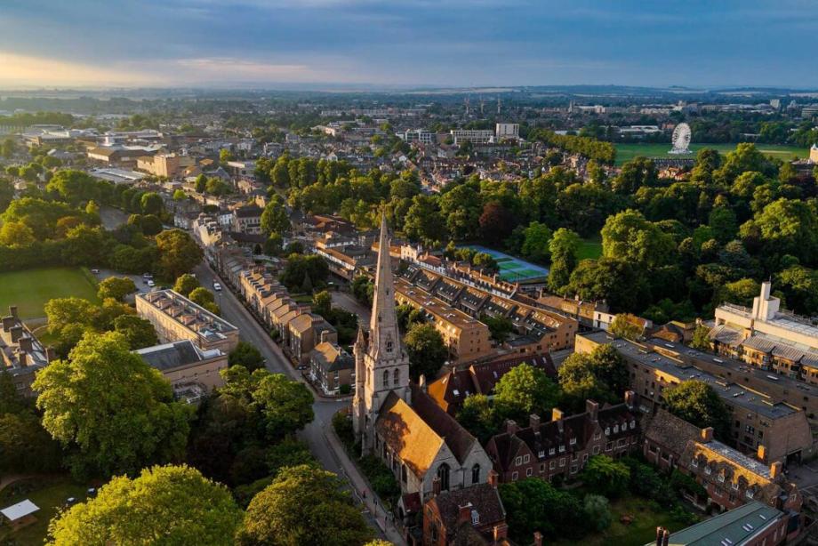 Image of skyline and green spaces