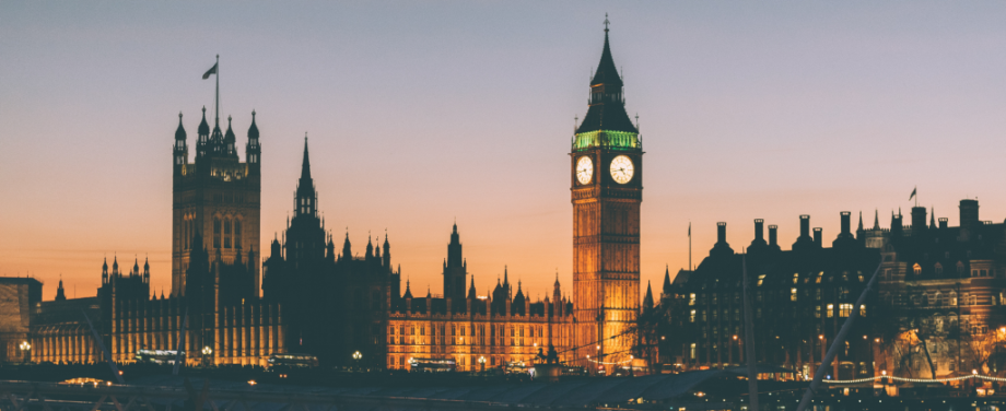 Houses of parliament at sunset
