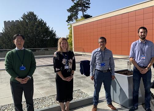 The third Accelerate@Babraham cohort (left to right): Eugene Park, Co-founder, Stroma Biosciences, Tamsin Holland-Brown, Cambridge Paediatric HealthTech, Jon Cuccui, Scientific Founder, ArcVax and Matthew Griffiths, CTO, ConcR