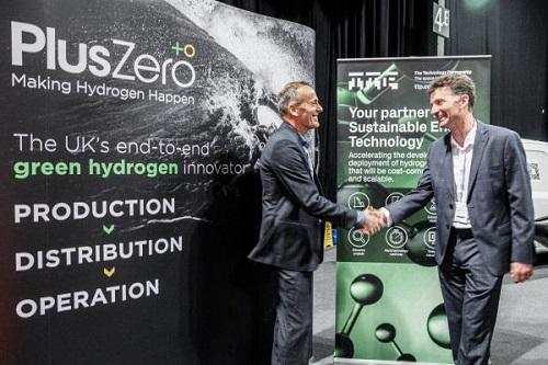 PlusZero Managing Director David Amos with Charles Cooke, TTP’s Sustainable Energy Technology Lead at the All-Energy Conference in Glasgow.