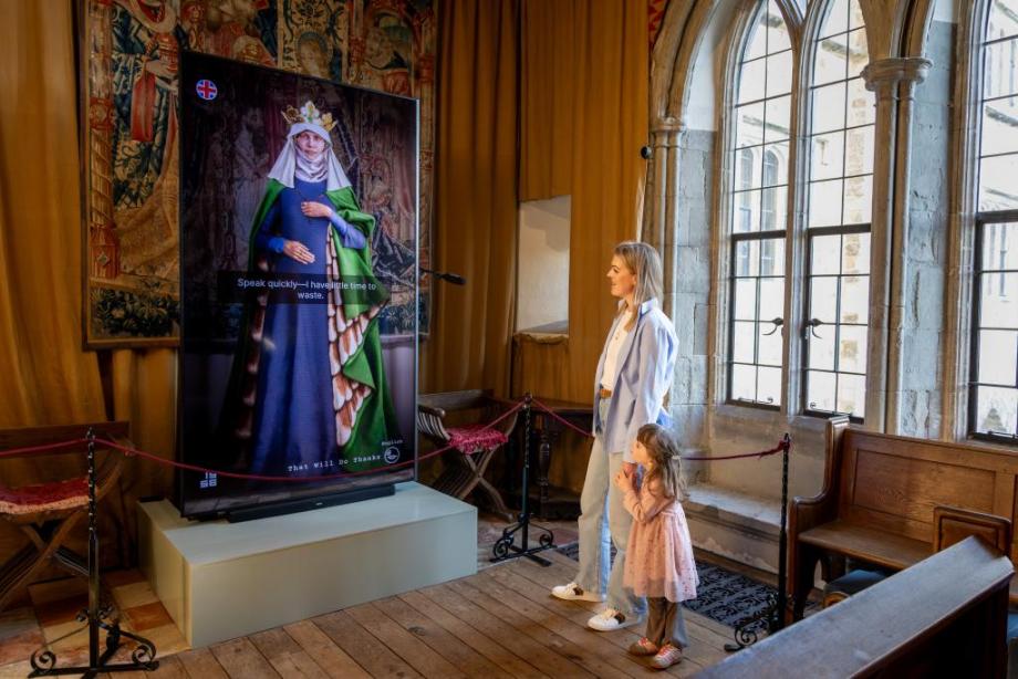 AI avatar at Leeds Castle in Kent "AI Queen Eleanor of Castile" (Image Credit - Leeds Castle)