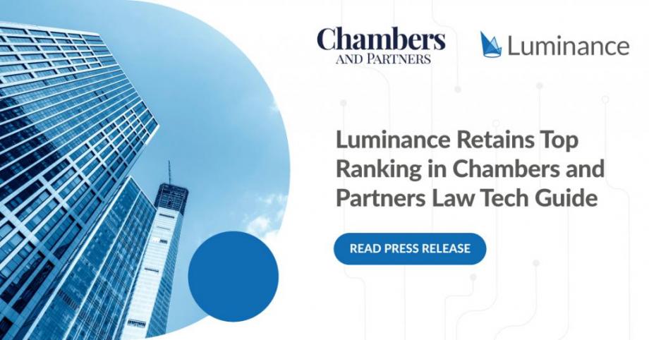 Luminance Retains Top Ranking in Chambers and Partners Law Tech Guide