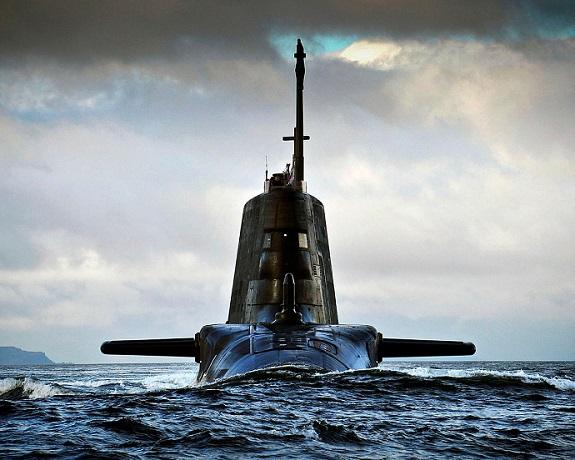 Submarine with mast