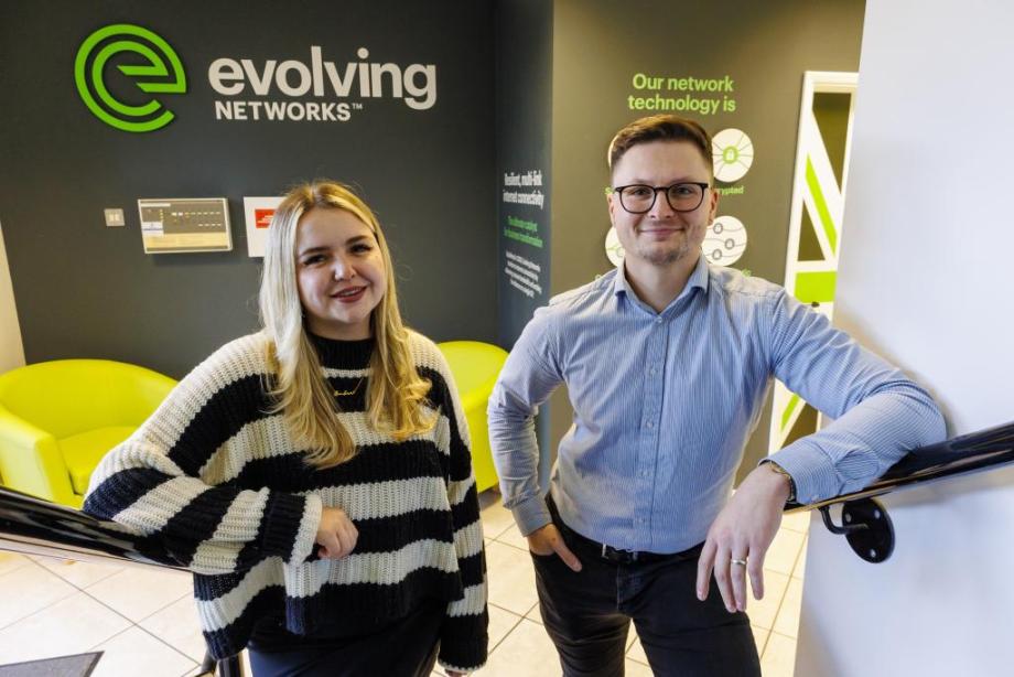 Amber Roberts, Head of People and Culture and Ben Wright, General Manager at Evolving Networks