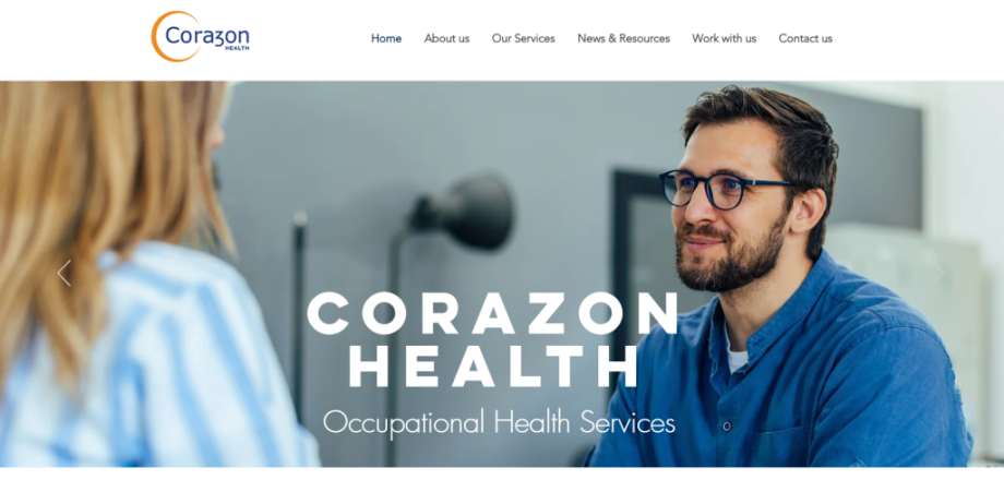 New website of Corazon Health - Occupational Health Services