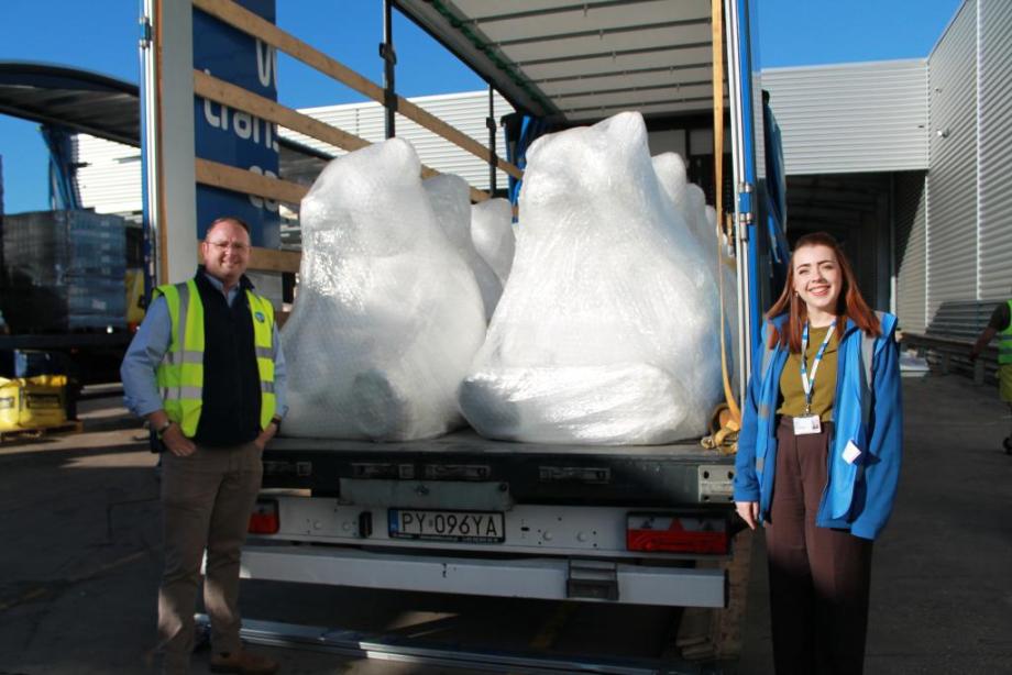 Giant Panda sculptures arrive in the UK - ahead of Addenbrooke's Charitable Trust's Panda Meander trail