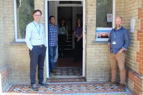  The Staff Mental Health Service team ready to welcome NHS colleagues at their base in Douglas House, Cambridge. 