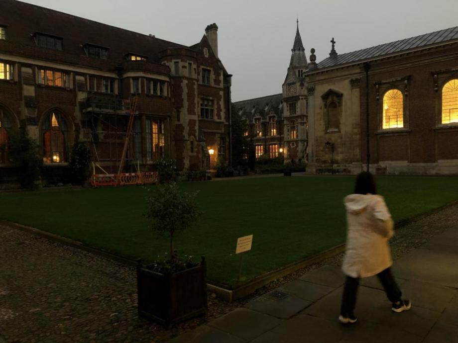 Pembroke College Cambridge at dusk