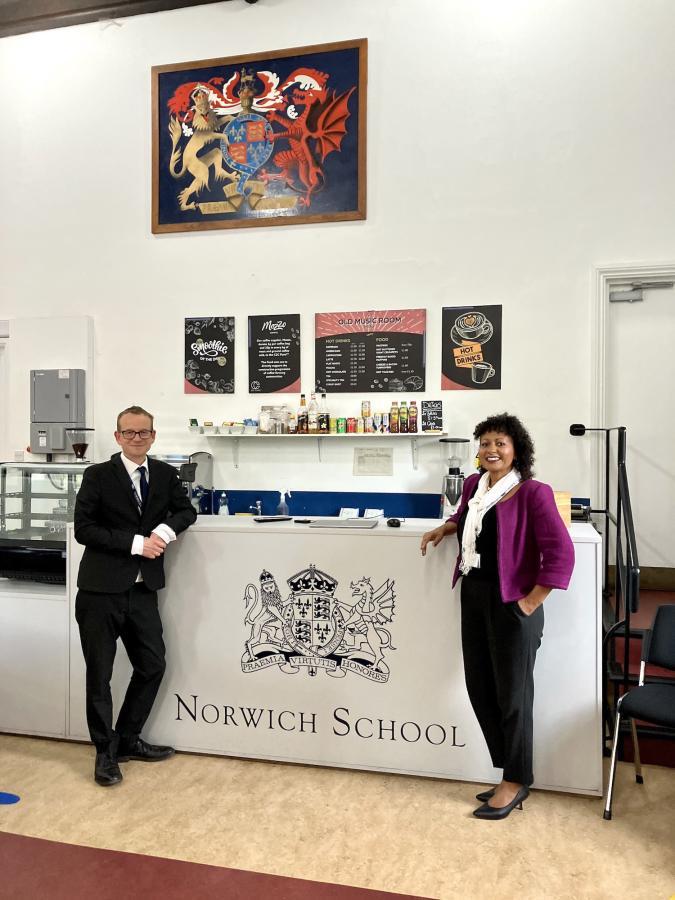 Tom White of Norwich School and Rachel Blackburn, US2U Consulting
