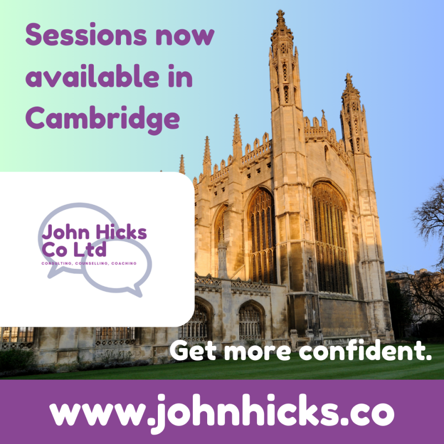 John Hicks Co Ltd now providing client sessions within the heart of Cambridge.
