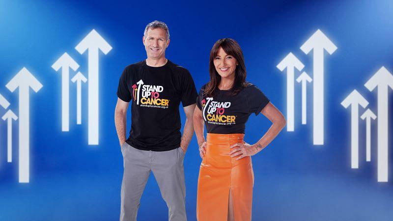 presenters Adam Hills and Davina McCall.