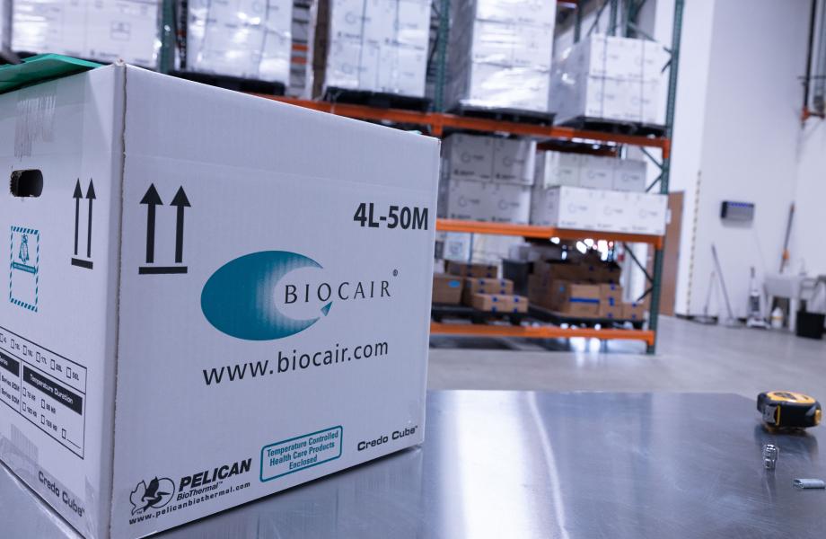Biocair packaging solution in warehouse