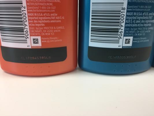 tactile coding on bottles